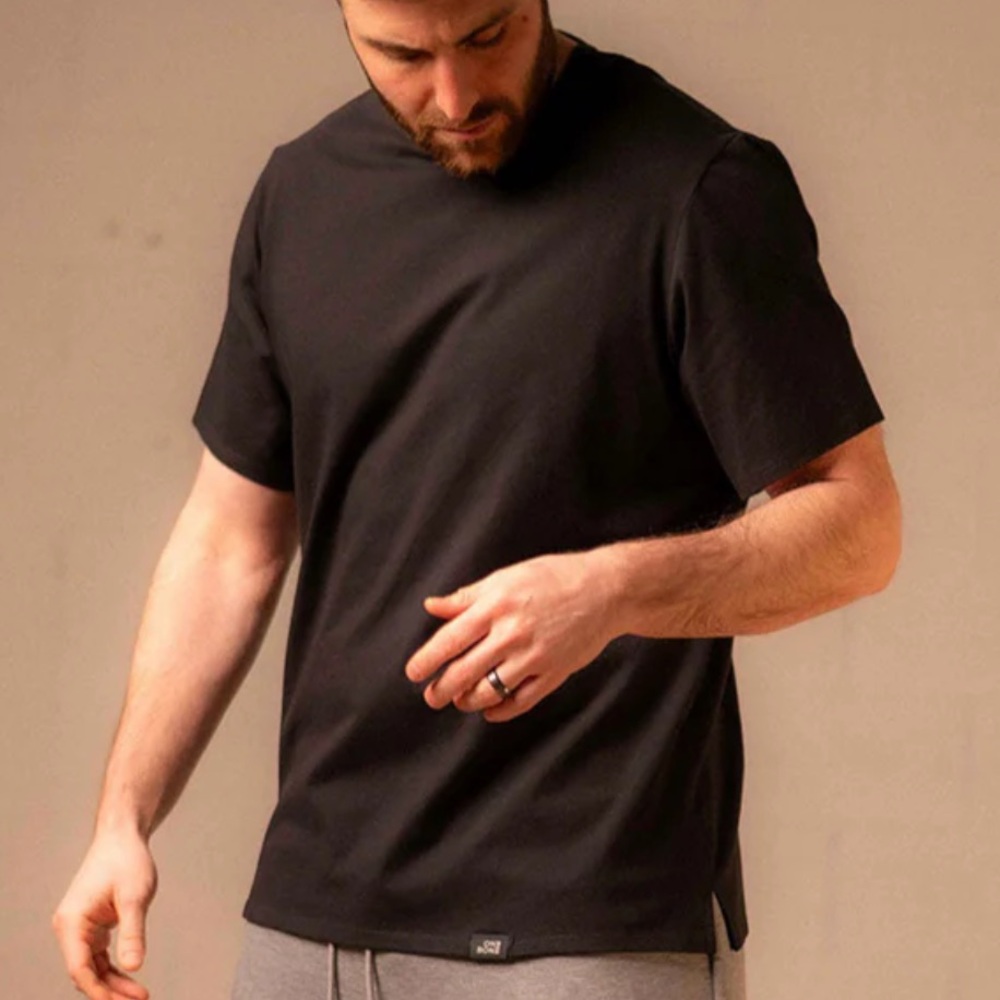 Dak Prescott Owned OneBone Black Split Hem Cotton Tee-
Black- Men’s 0 (XL)